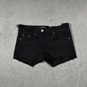 Isabel Marant Women's Denim Frayed High Rise Shorts Black Size 36 #2069